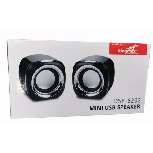 KINGMOX DSY-8202 / MINI BOCINAS / CONEXION 3.5MM & USB / COLOR NEGRO
